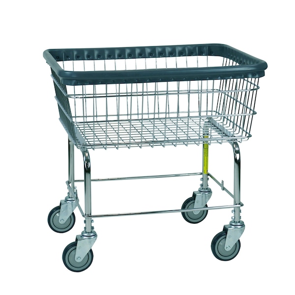 Economy Rolling Wire Laundry Cart, 2.5 Bushel, Chrome